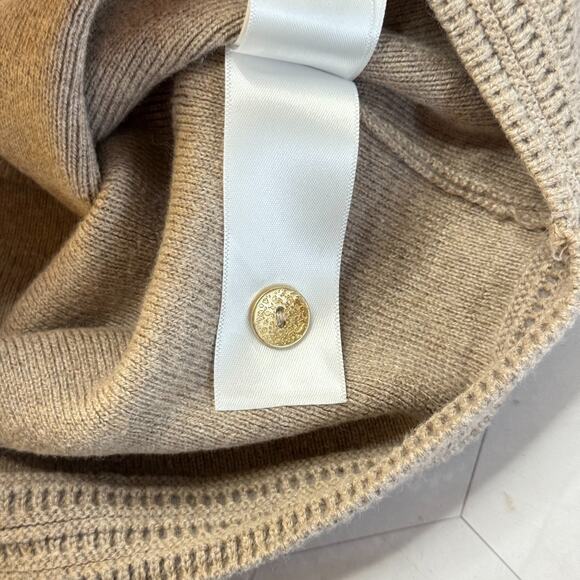 Joie V-Neck Short Sleeve Button Front Size XL Taupe Womens Cardigan Quiet Luxury - Picture 5 of 10